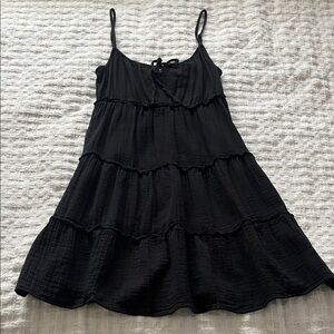 GAP Black Tiered Spaghetti Strap Mini Dress